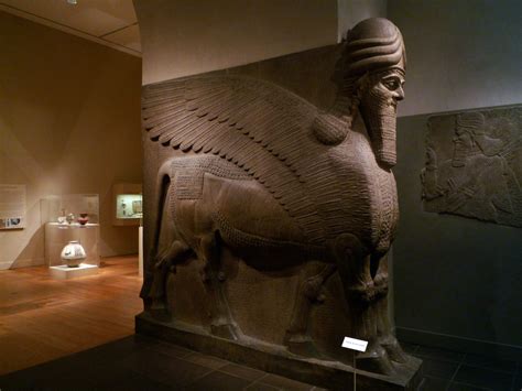 Winged Bull And Winged Lion Lamassu Human Headed Winged Flickr