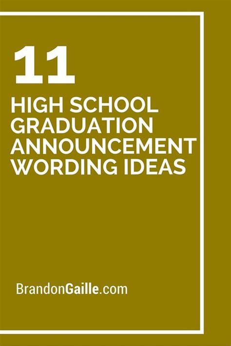 11 High School Graduation Announcement Wording Ideas Graduation