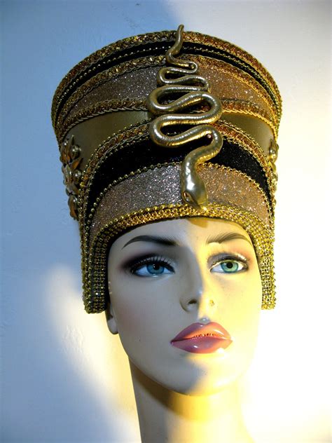 nefertiti gold fantasy headdress ready to ship egyptian etsy