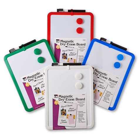 Framed Magnetic Dry Erase Board With Marker And Magnets Assorted Colors 8 5 X 11 Chl35200