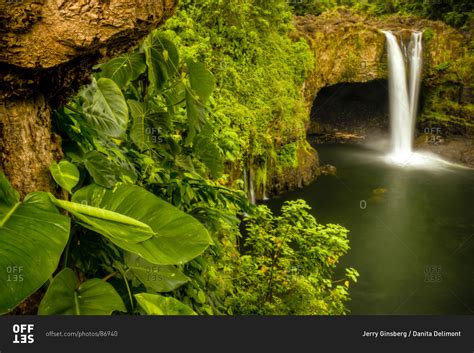 Lovely Rainbow Falls In Wailuku State Park On The Edge Of Hilo Hawaii