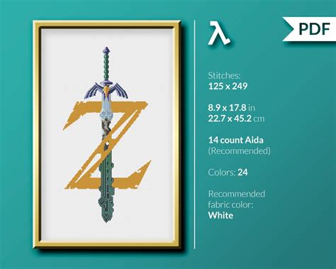 The Legend Of Zelda Tears Of The Kingdom Master Sword Cross Stitch Pattern Instant Download Pdf