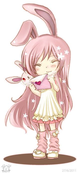 Cute Lil Pink Bunny Chibi Girl Anime Bunny Girl