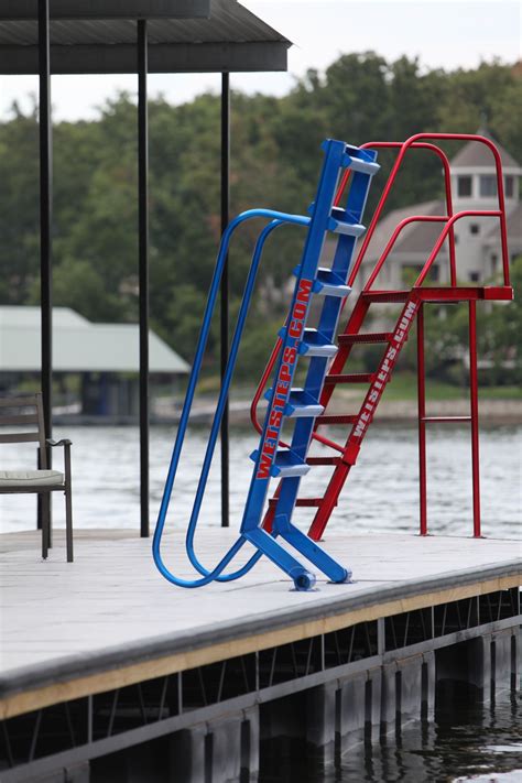 Wetsteps® Ladders Shown 6 Step Ladder Blue High Dive Ladder Red
