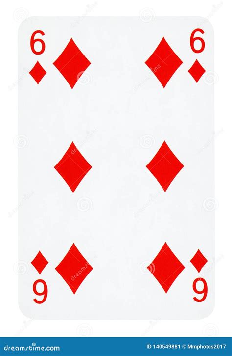 Six Of Diamond Playing Card Isolated On White Stock Image Image Of