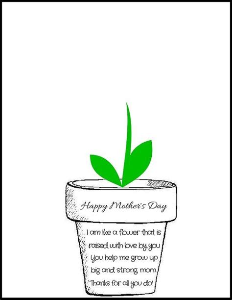 A woman is like a flower, to make her bloom you must shower her with tenderness and love. Printable Poem Flower Pot for Mother's Day - Crafty ...