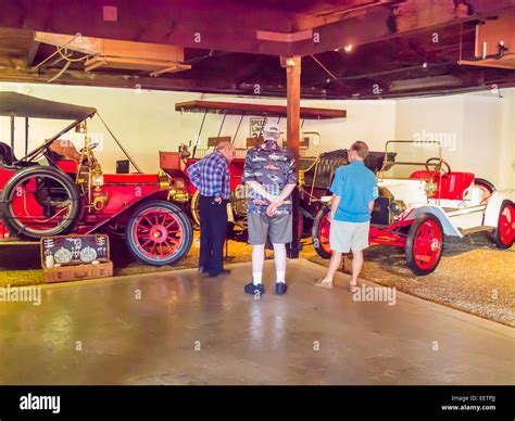 Cars on display inside the Sarasota Classic Car Museum in Sarasota