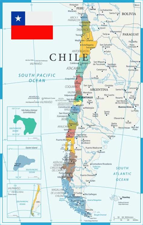 Mapa De Chile Con Nombres Regiones Y Capitales Para D