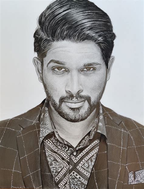 Allu Arjun Drawing Celebrity Portraits Drawing Creative Drawing
