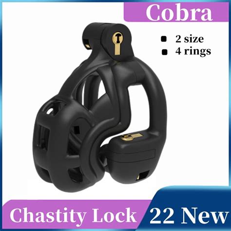 22 New Cobra Double Lock Design Male Chastity Lock Breathable Cock Cage