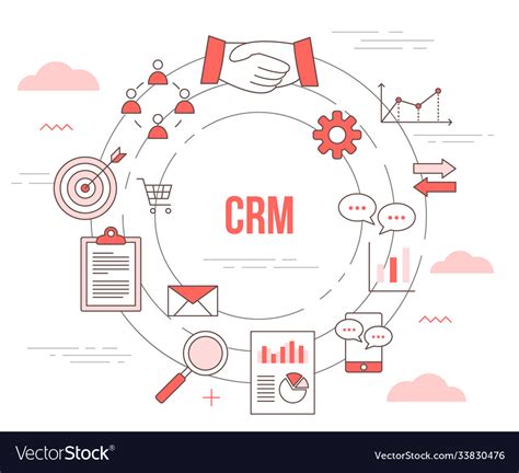 Crm Customer Relationship Management Concept Vector Image