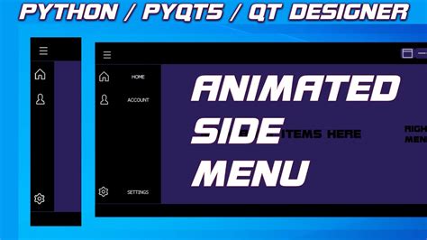 Download Python Animated Slide Menu With Navigation Buttons Pyqt Pyside Modern Flat