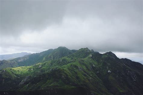 Scenic View Of Mountain Under Cloudy Sky Hd Wallpaper Peakpx