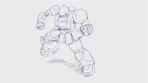How To Draw A Gundam 101 Ms 05 Zaku I Youtube