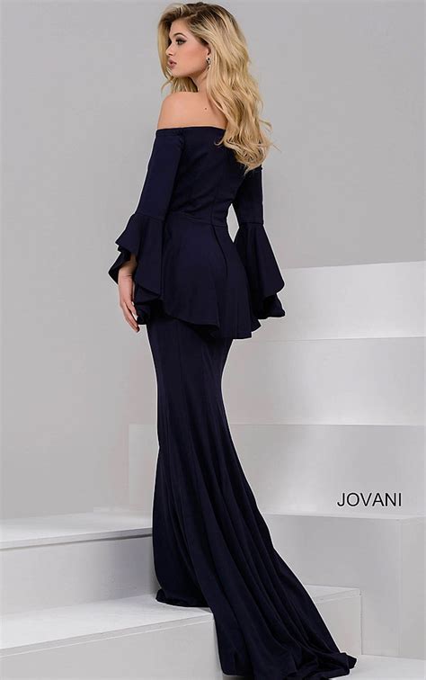 Jovani Red Bell Sleeve Long Dress Dresses Blue Long Sleeve Dress
