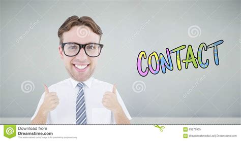 Composite Image Of Geeky Businessman With Thumbs Up Stock Image Image
