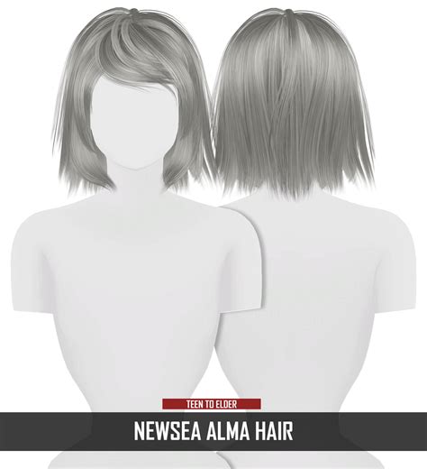 Newsea Alma Hair Mesh Edit Alpha Edit Redheadsims Cc