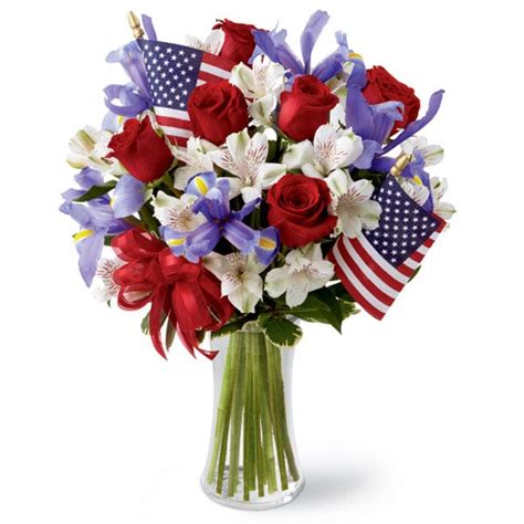 Red White And Blue Bouquet At Send Flowers