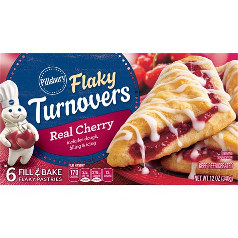 Pillsbury Real Cherry Flaky Turnovers, 6 Count, 12 oz - Walmart.com ...