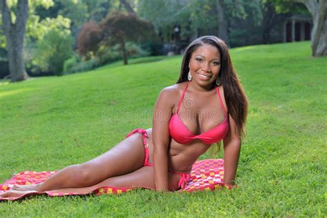 Summer Black Woman In Bikini Stock Image Image Of Towel Bright 58404713