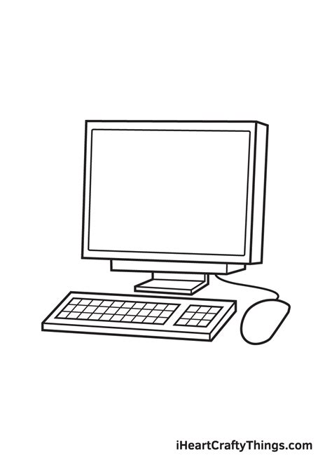 Computer Drawing — How To Draw A Computer Step By Step