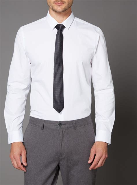 Buy White Slim Fit Shirt And Black Tie Set 145 Formal Shirts Argos
