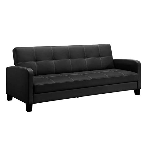 Sleeper sofas come in a wide variety of styles and shapes. Classic Black Faux Leather Futon Sofa Sleeper