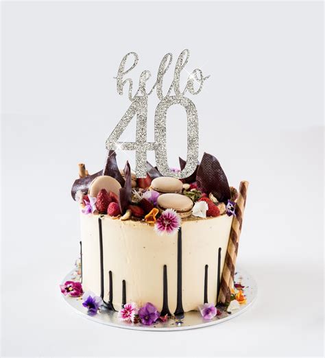 Hello 40 Svg Cut Filebirthday Cake Topper 40th Birthday Etsy