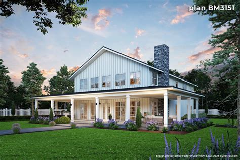 Bm3151 Farmhouse Barndominiums Buildmax House Plans