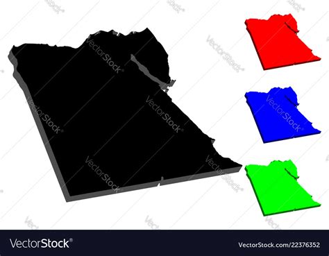3d Map Egypt Royalty Free Vector Image Vectorstock