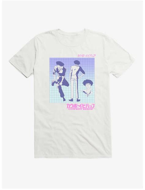 Cowboy Bebop Spike Grid Gradient T Shirt White Hot Topic