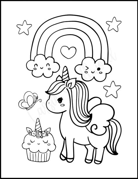 7 Cute Unicorn Cupcake Coloring Pages Cassie Smallwood