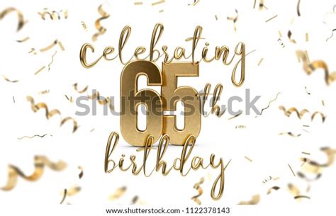 Celebrating 65th Birthday Gold Greeting Card Stock Illustration 1122378143