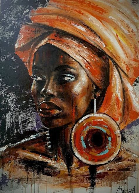 African Woman Painting African Art Paintings Black Art Painting Africa Art