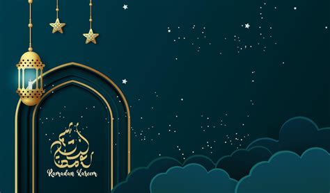 Ramadan Kareem Background With Lantern Ramadan Greeting Card Or Banner