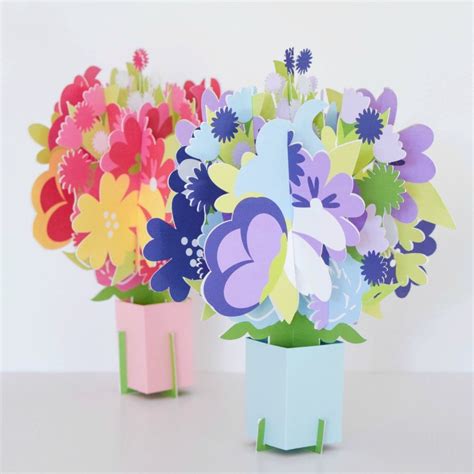 Incredible Pop Up Flower Bouquet Card References Ilulissaticefjordcom