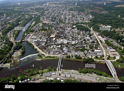 Aerial View Of The Delaware River Near Easton Pennsylvania And
