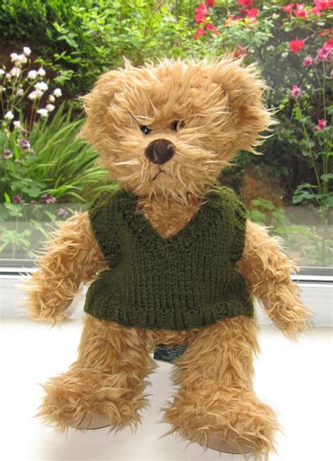 Teddy Bear Clothes Traditional Hand Knitted Green Vest Tank Top