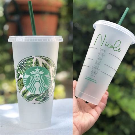 Personalized Starbucks Reusable Ice Coffee Cups 24oz Cup Travel Cup