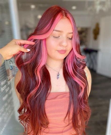 Pink Hairstyles As The Inspiration To Try Pink Hair Red Pink Hair Pink Hair Streaks Pink
