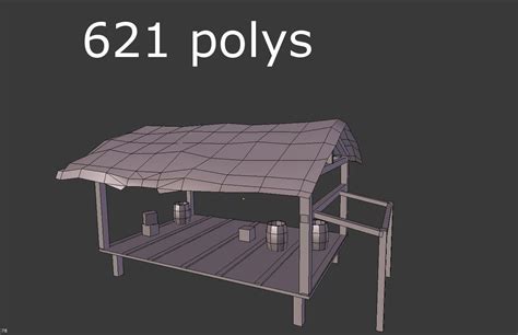 3d Model Low Poly Beach Hut Vr Ar Low Poly Cgtrader