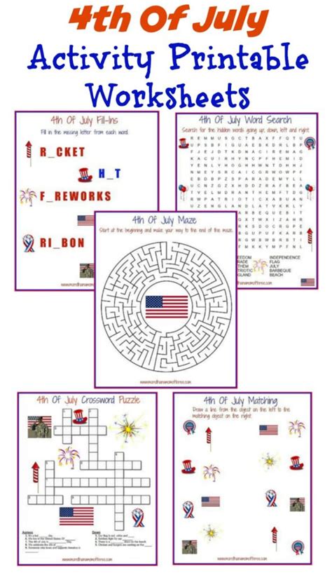 4th Of July Activity Printable Worksheets