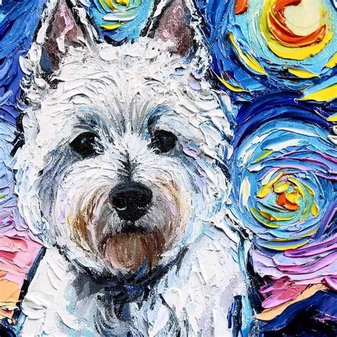 In Her Starry Night Dogs Series Artist Aja Trier Places Pups Inside