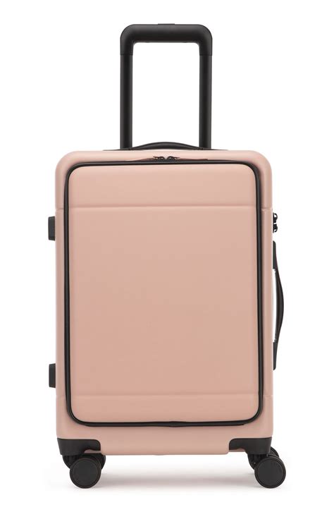 Calpak Hue 22 Inch Front Pocket Carry On Suitcase Pink Carry On