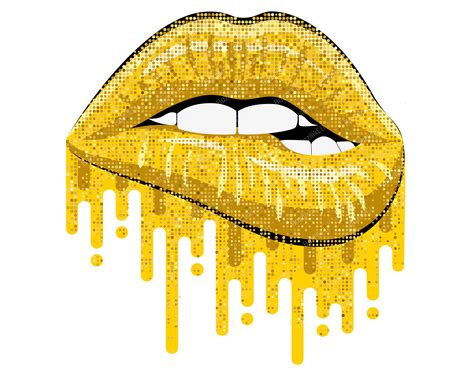 Golden Lips Svg Dripping Lips Lips Art Print Lip Artwork