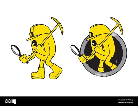 Gold Miner Mascot Cartoon Character Design Illustration Suitable For