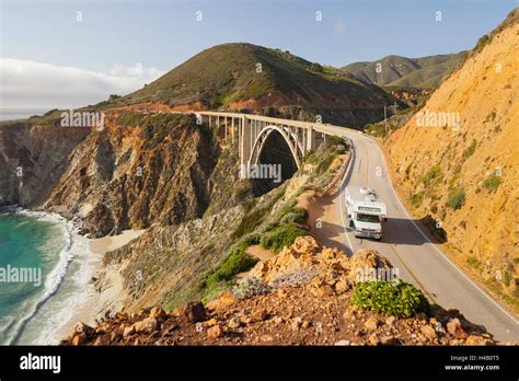 Bixby Creek Bridge Big Sur Cabrillo Highway 1 California Usa Stock