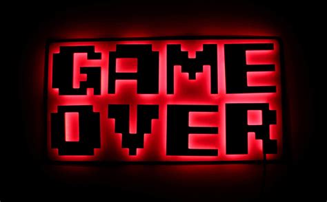 Game Over Sign Video Game Decor Wall And Table Gaming