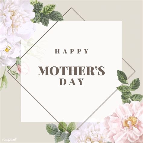 Floral Elegant Mothers Day Card Vector Premium Image By