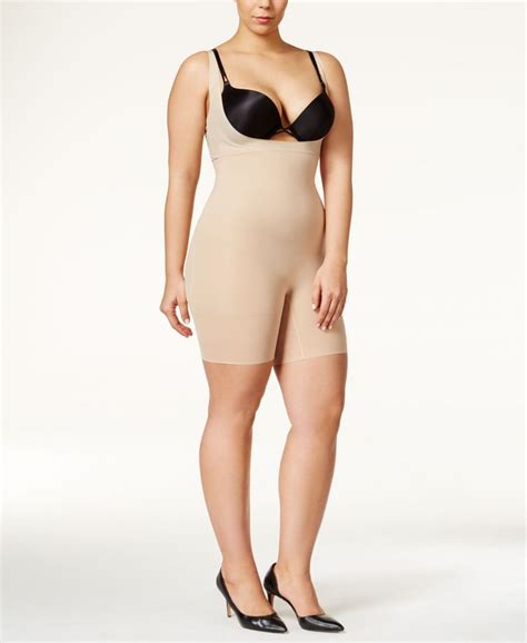 SPANX Firm Tummy Control Plus Size Open Bust Bodysuit PS Reviews Shapewear Women